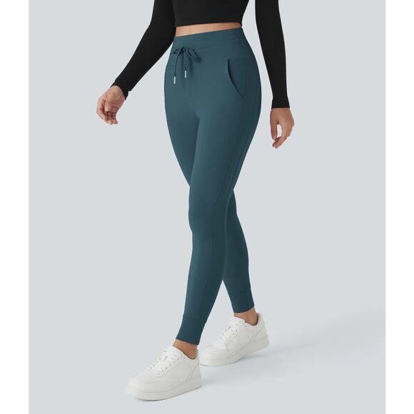 Halara Softlyzero High Waisted Drawstring Full Length Joggers Oxford XS Petite - Picture 1 of 5